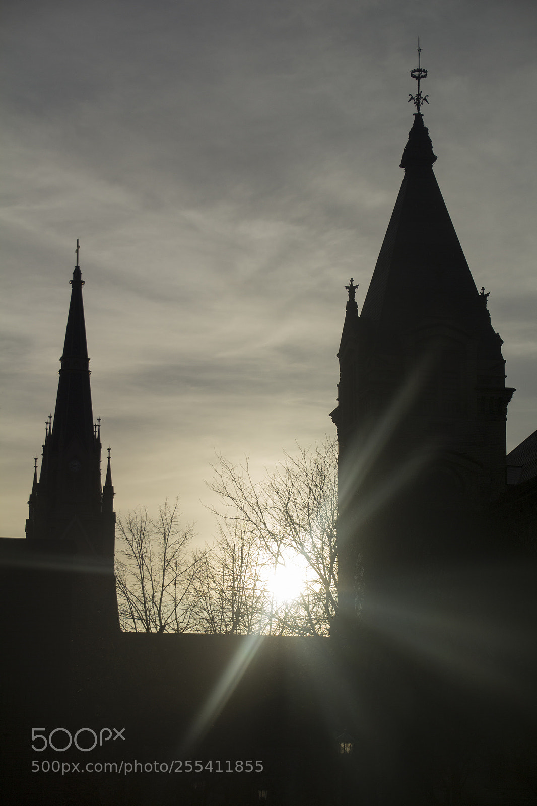 Canon EOS 1200D (EOS Rebel T5 / EOS Kiss X70 / EOS Hi) sample photo. Steeples causing a silhouette. photography