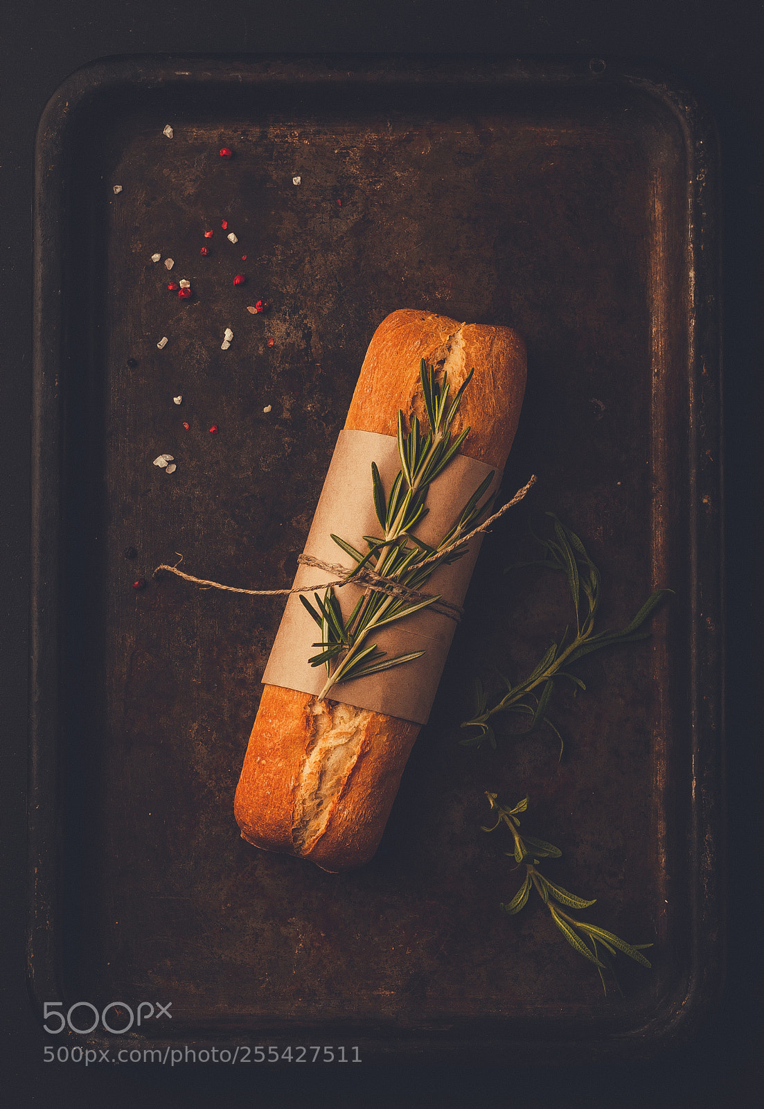 Nikon D200 sample photo. Baguette with rosemary photography