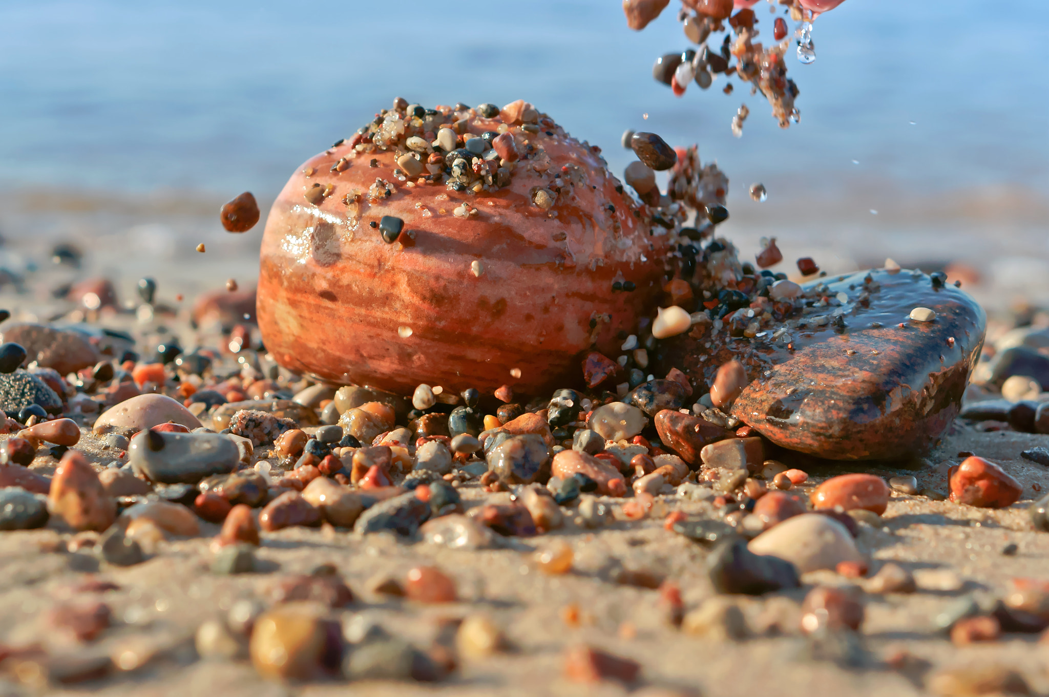 Sony Alpha NEX-3N sample photo. Sea stones, big and small stones from the sea, stones of different size and color photography