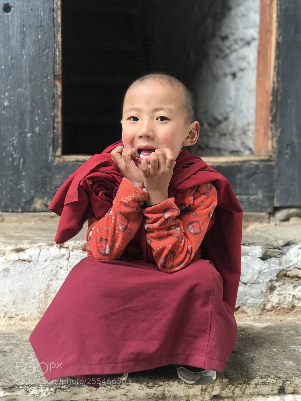Apple iPhone 7 Plus sample photo. Bhutanese cute monk photography
