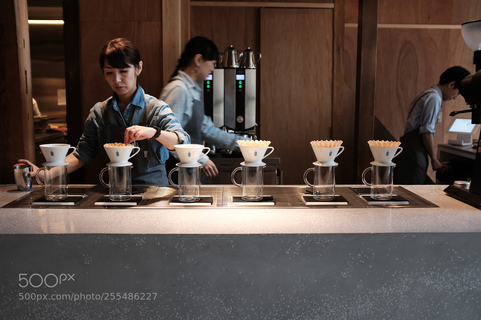 Fujifilm X100F sample photo. Kyoto blue bottle coffee photography