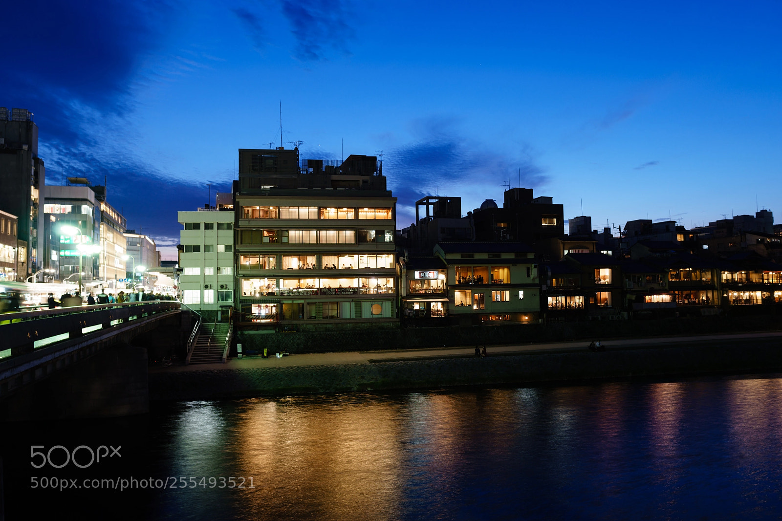 Sony a6500 sample photo. Kamo river at night photography