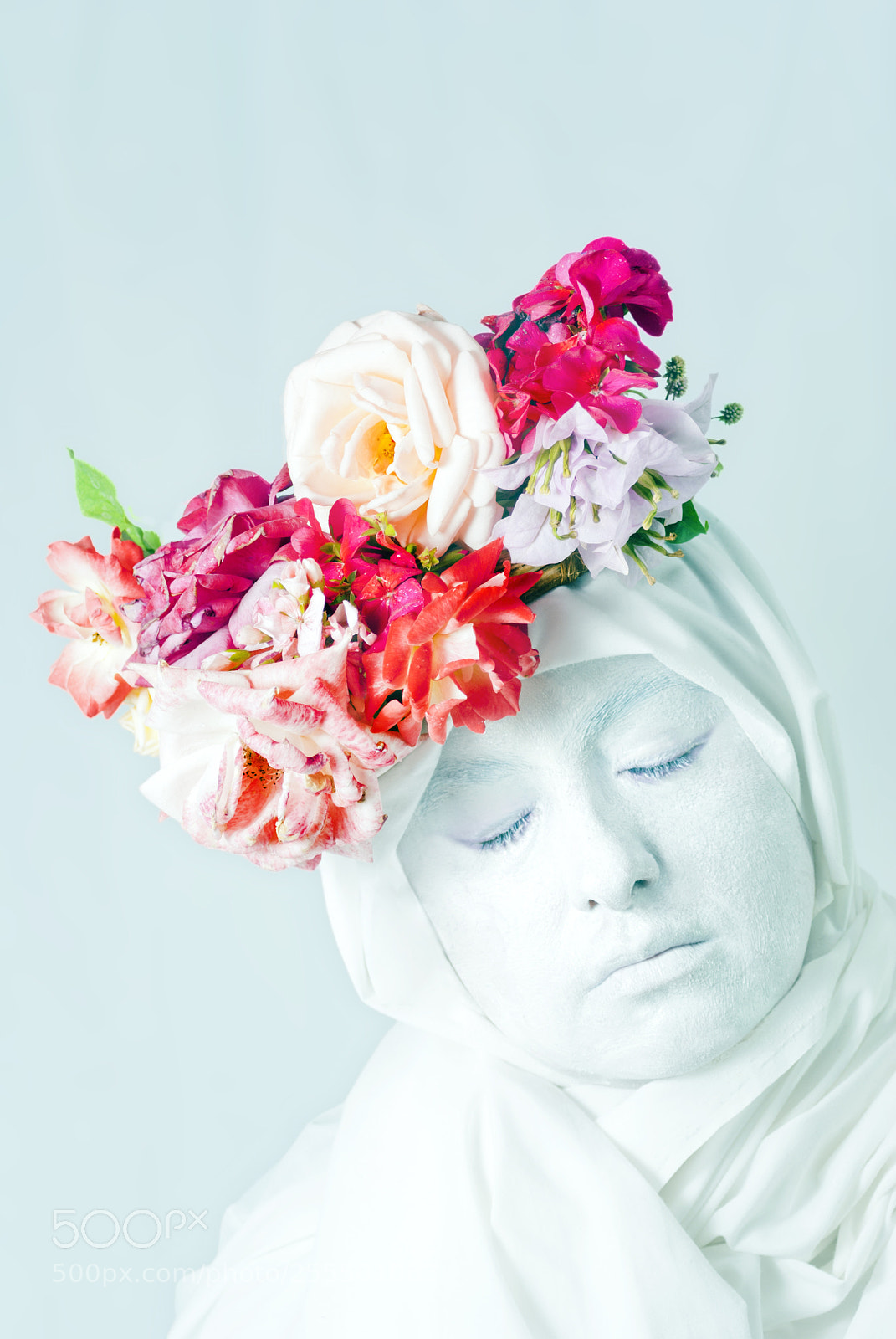 Nikon D3000 sample photo. Female face with arrangement photography