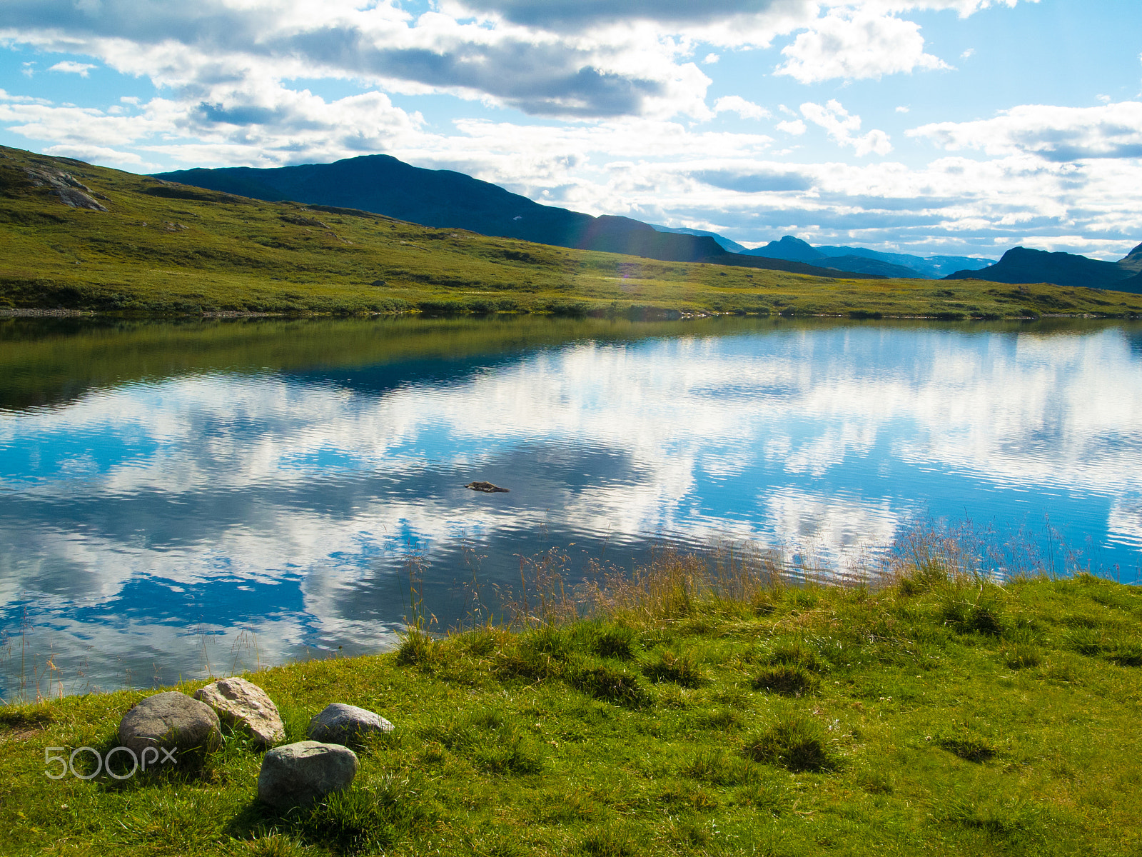 Nikon Coolpix P7100 sample photo. Idyllic peaceful lake with mountains in the horizon photography