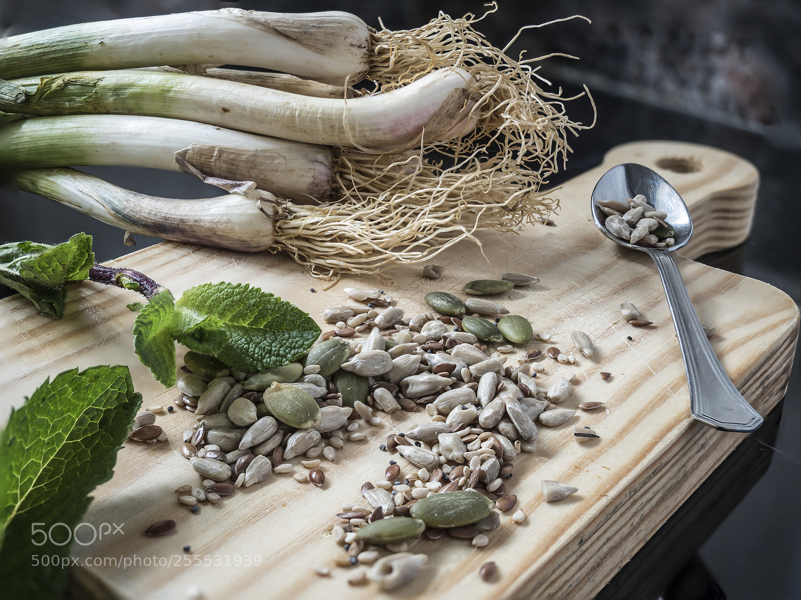 Olympus OM-D E-M5 II sample photo. Garlic, mint and sheeds. photography
