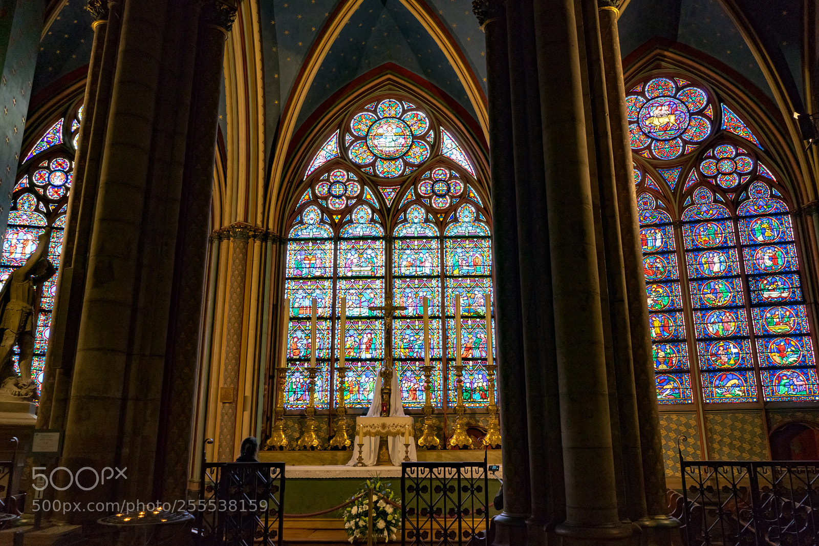 Sony a7 sample photo. Notre dam stained glass photography