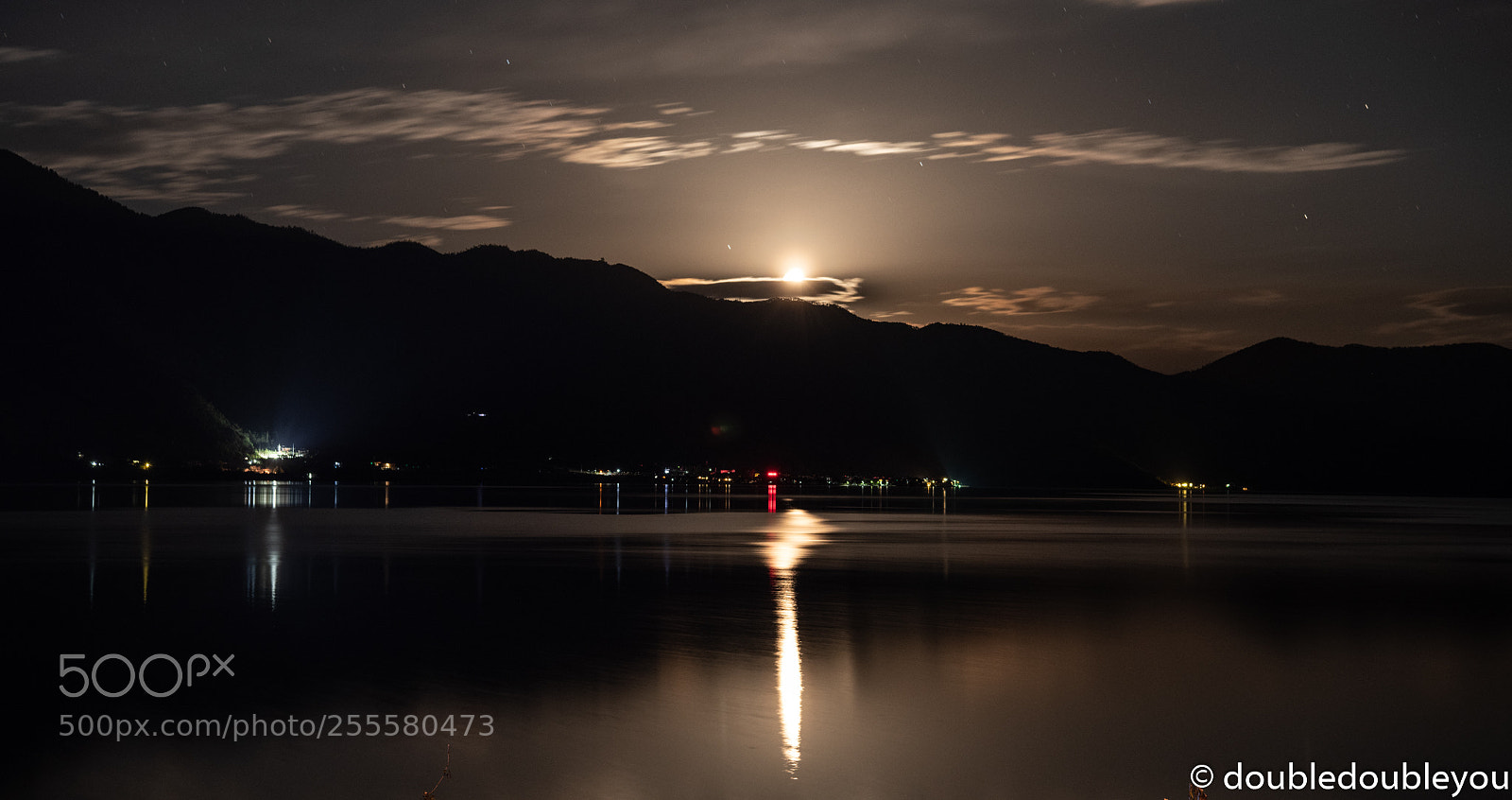 Nikon D850 sample photo. Moonlight over lugu lake photography