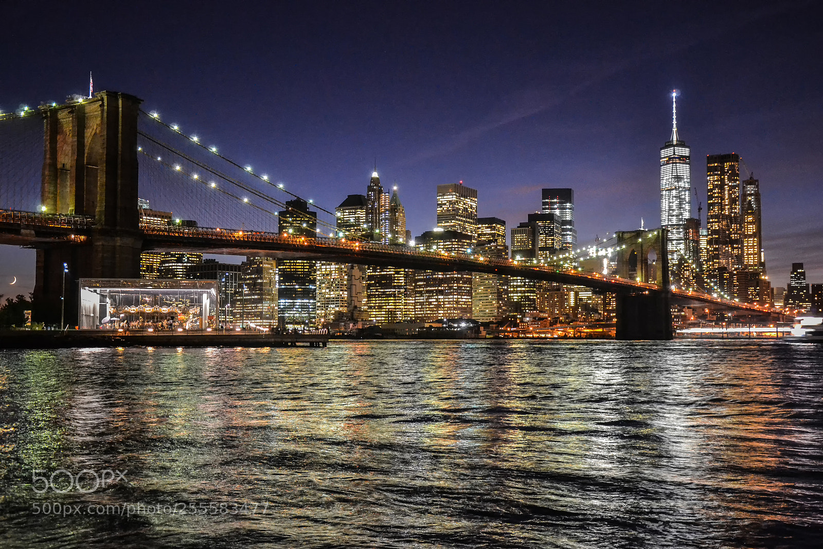 Nikon D3100 sample photo. Nightscape of the brooklyn photography