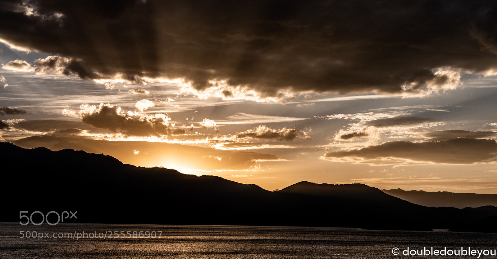 Nikon D850 sample photo. Sunset over lugu lake photography