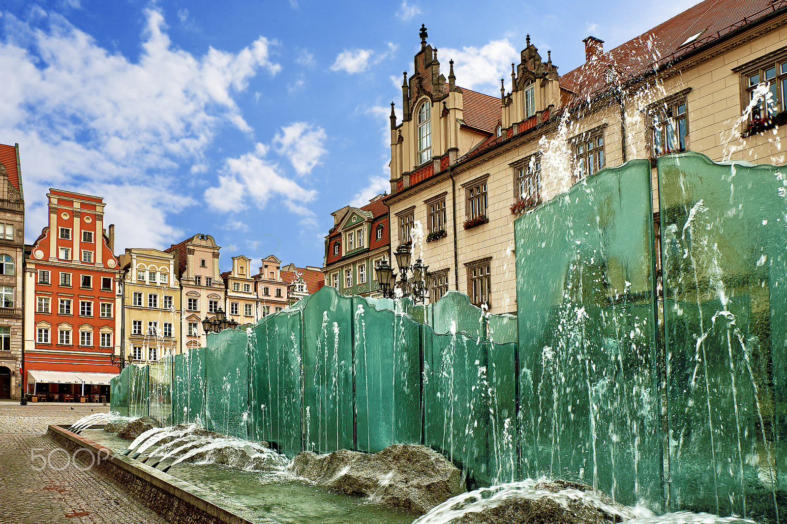 Fujifilm XC 16-50mm F3.5-5.6 OIS II sample photo. Central market square in wroclaw poland with old colorful houses and famouse fountain on a bright... photography