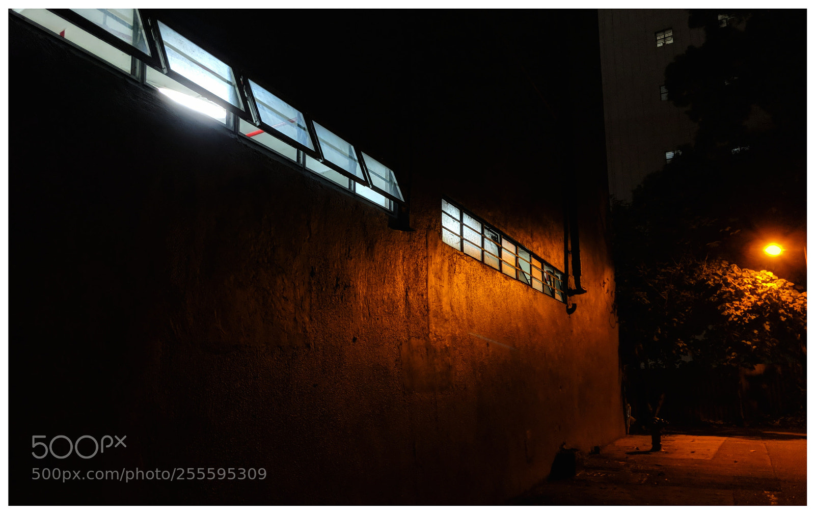 Google Pixel 2 XL sample photo. Dark outside warehouse photography