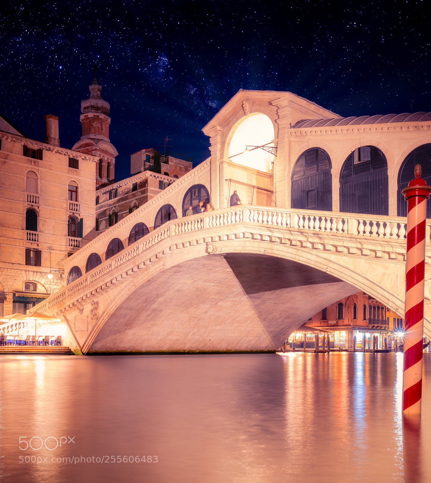 Sony a6300 sample photo. Venice bridge with stars photography