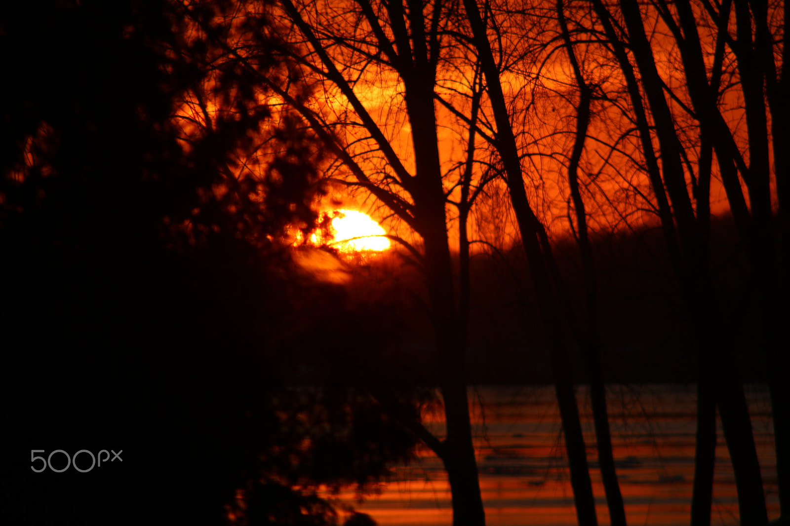 Canon EF 75-300mm f/4-5.6 sample photo. Sunset over the st-lawence river photography