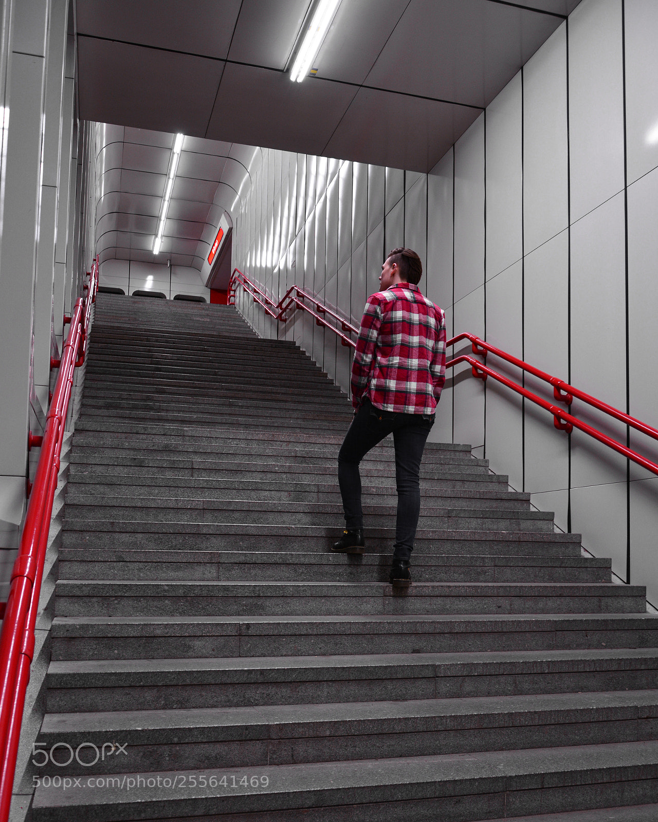 Nikon D7100 sample photo. Subway stairs at night photography