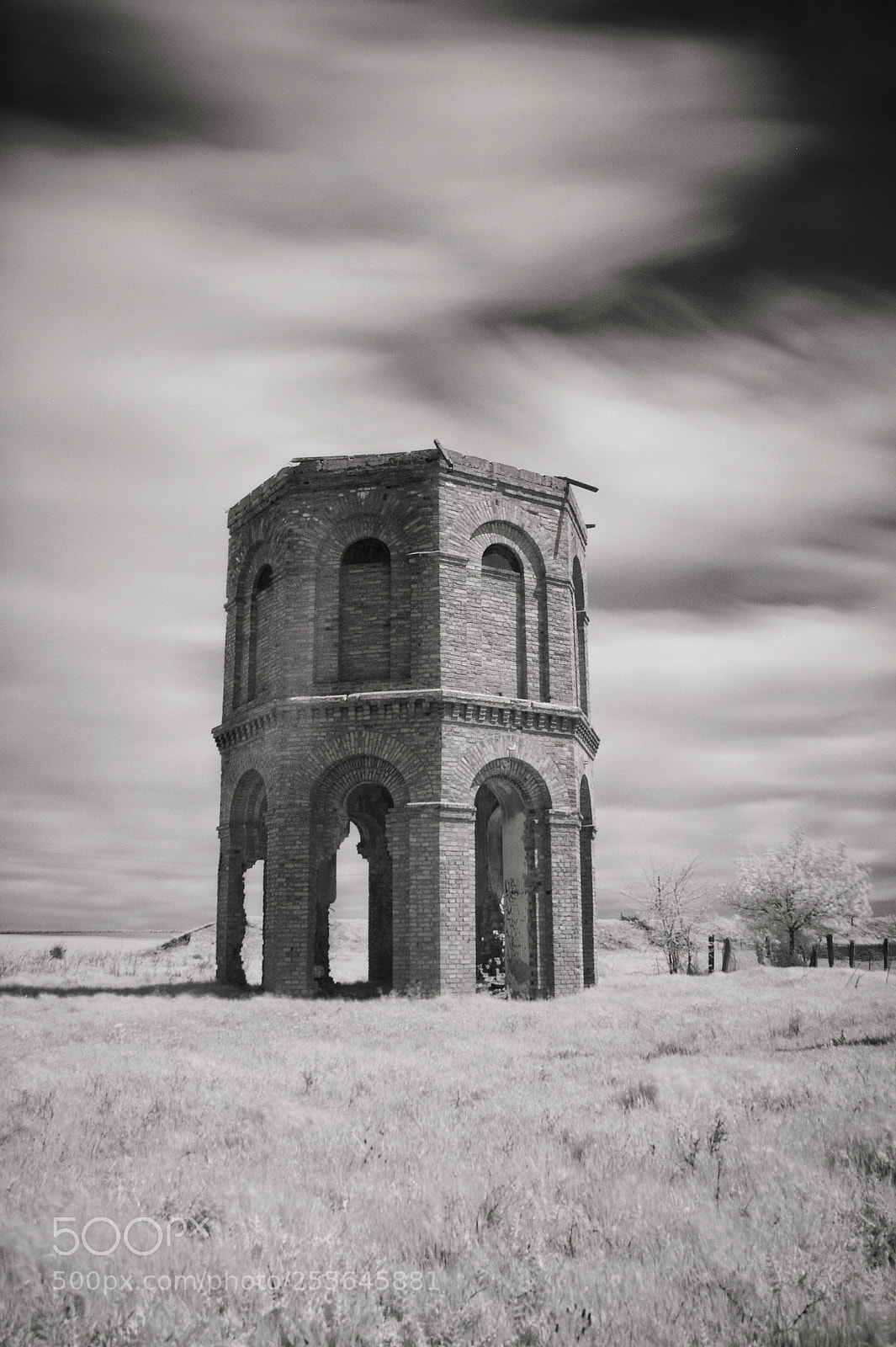 Sony Alpha DSLR-A350 sample photo. Infrared watertower photography