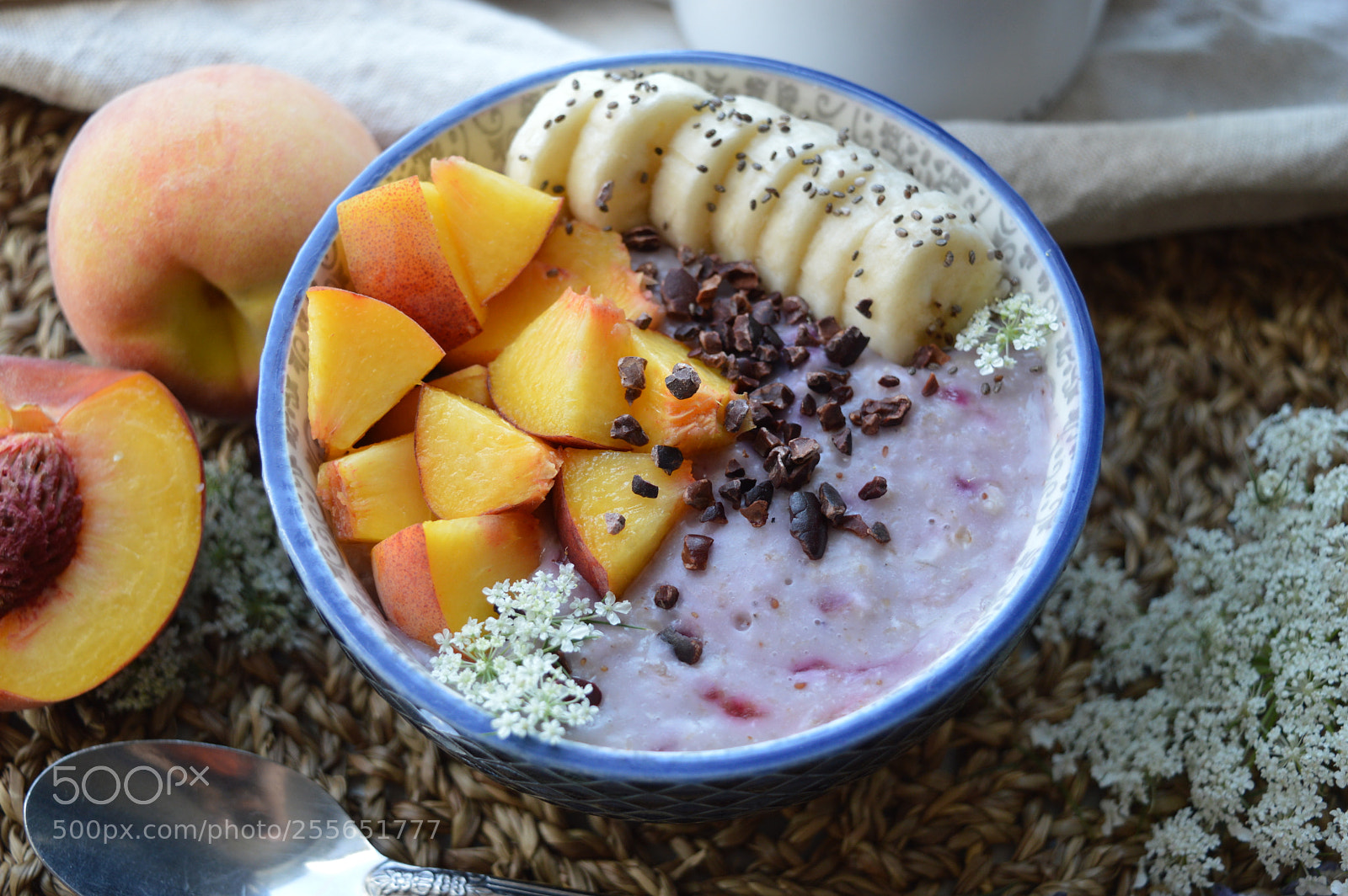 Nikon D3200 sample photo. Bluberry oatmeal photography