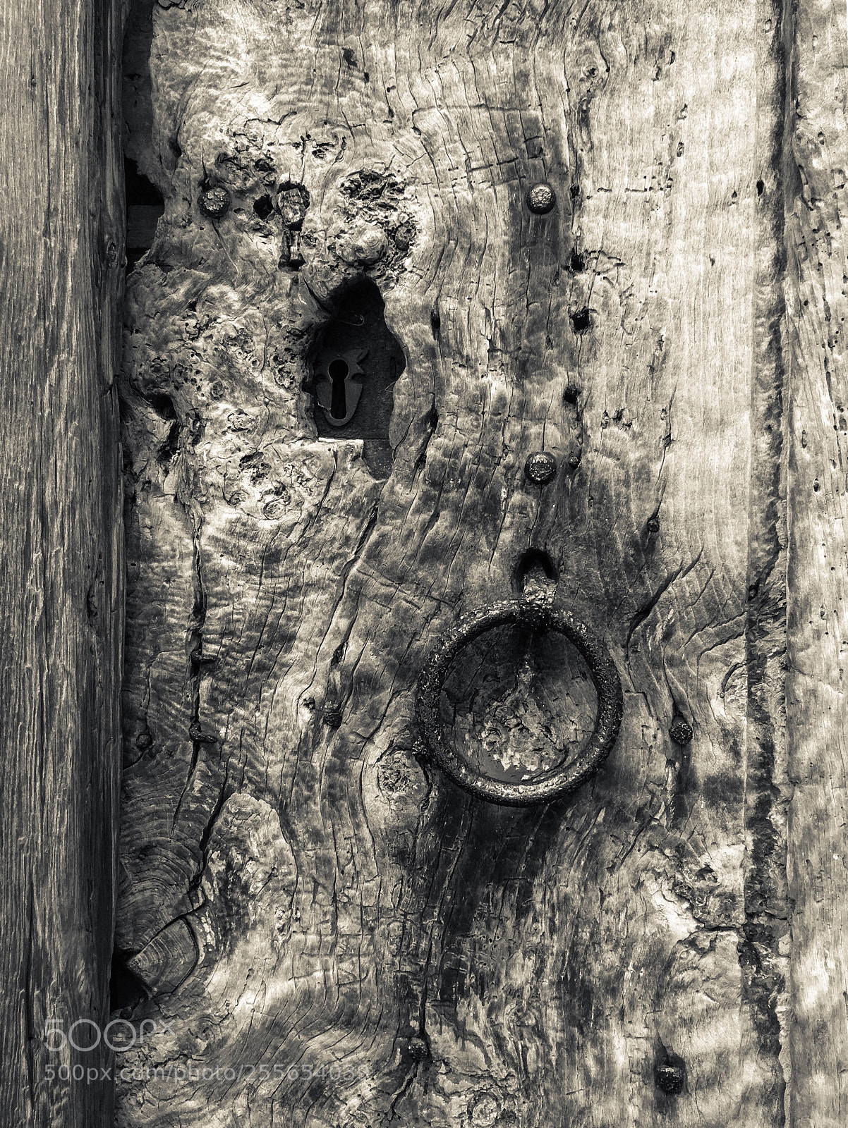 Apple iPhone SE sample photo. Ancient wooden door turned photography