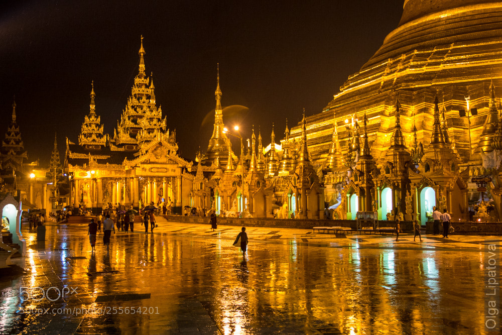 Canon EOS 6D sample photo. Night in shwedagon temple photography