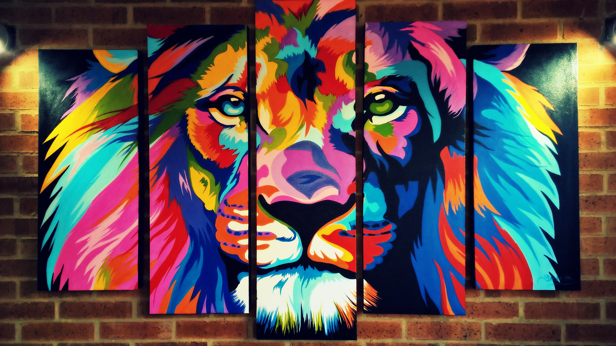 Nokia Lumia 929 sample photo. Painting, lion colorful photography