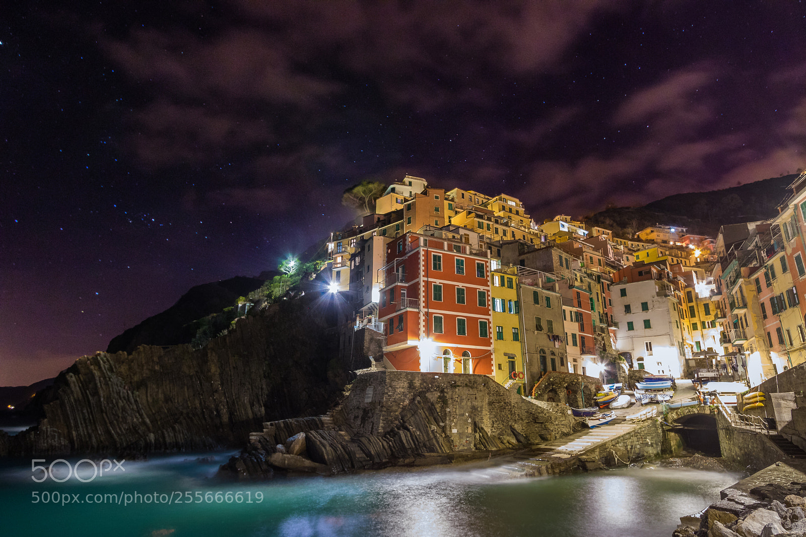 Canon EOS 760D (EOS Rebel T6s / EOS 8000D) sample photo. Riomaggiore at night photography