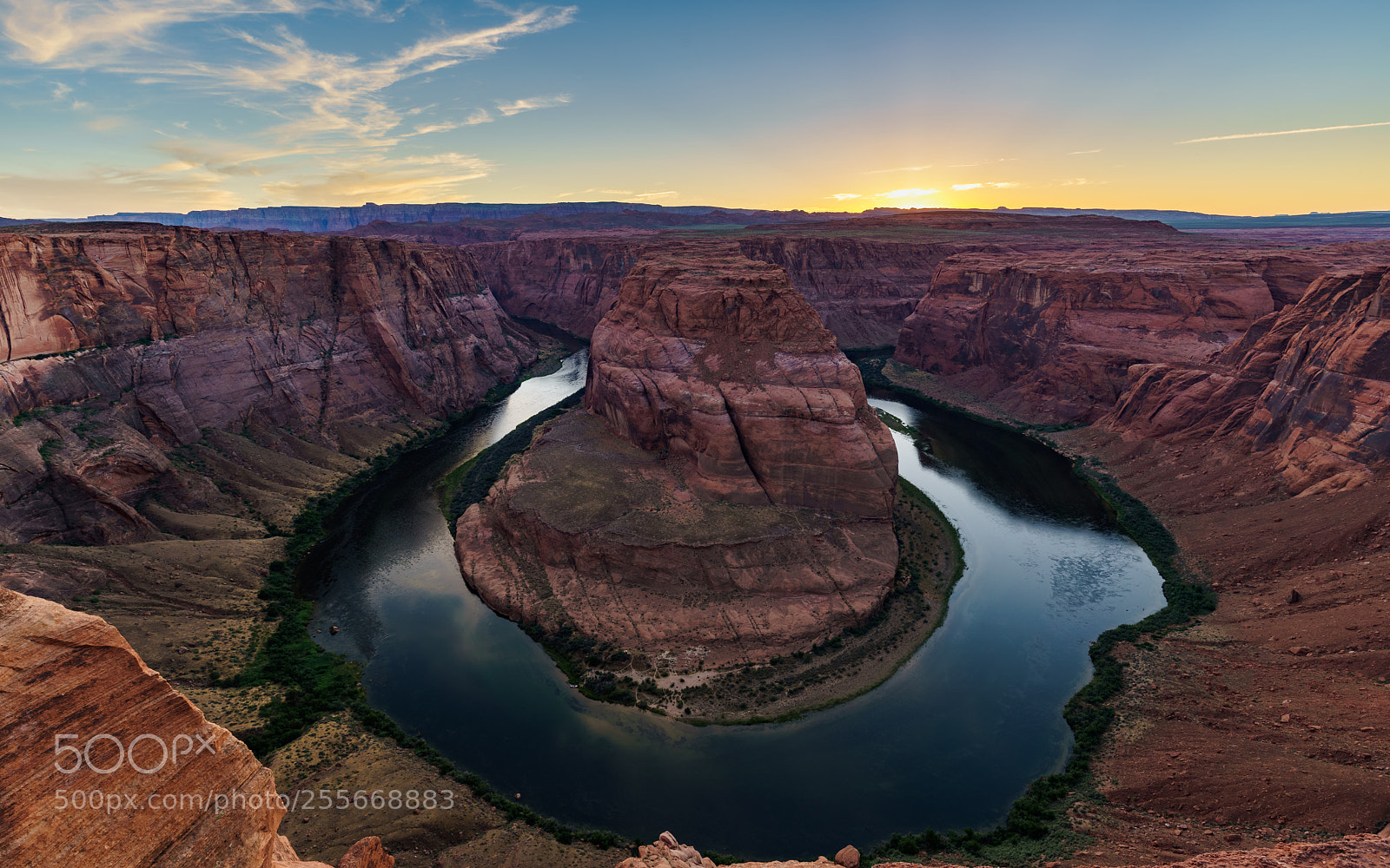 Sony a7R sample photo. Horseshoe bend after sunset photography