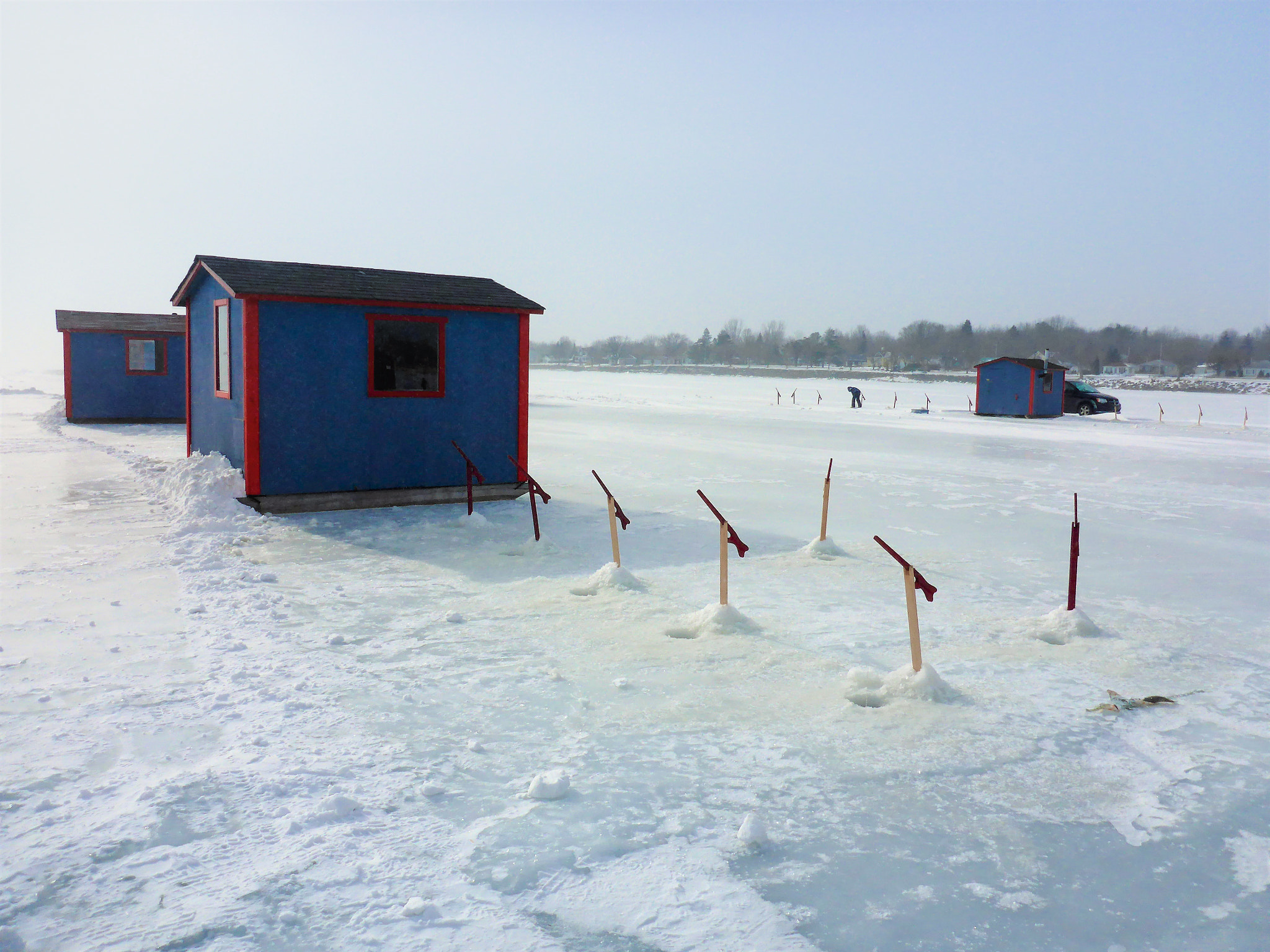 Panasonic Lumix DMC-TS5 (Lumix DMC-FT5) sample photo. Ice fishing scene on champlain lake photography