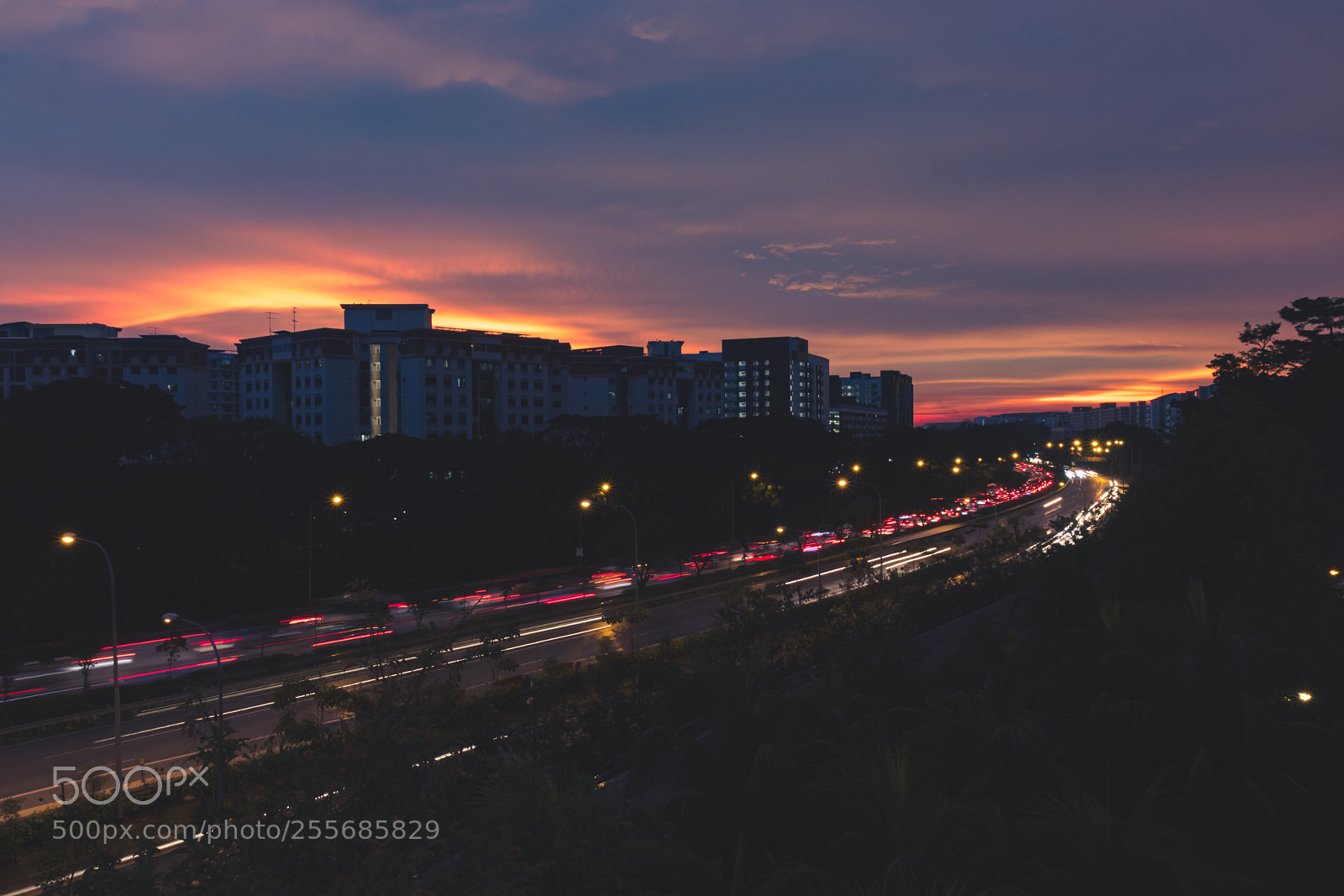 Canon EOS 80D sample photo. Sunset over an expressway photography