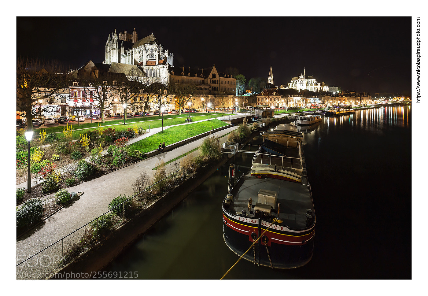 Nikon Df sample photo. Auxerre by night photography