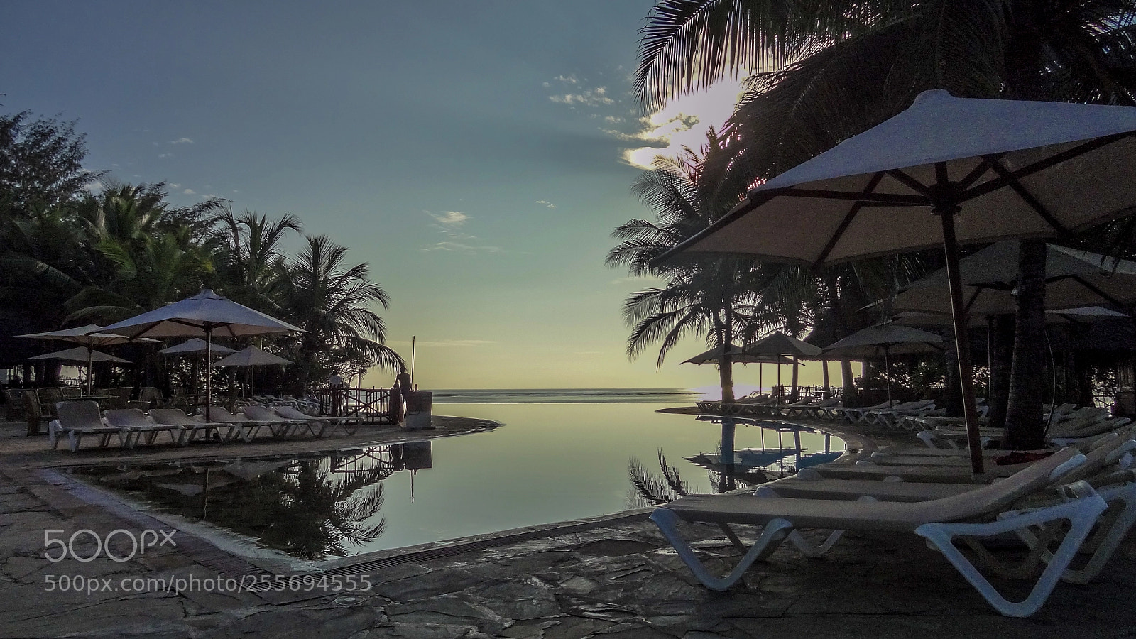 Sony Cyber-shot DSC-HX9V sample photo. Sunrise by the pool photography