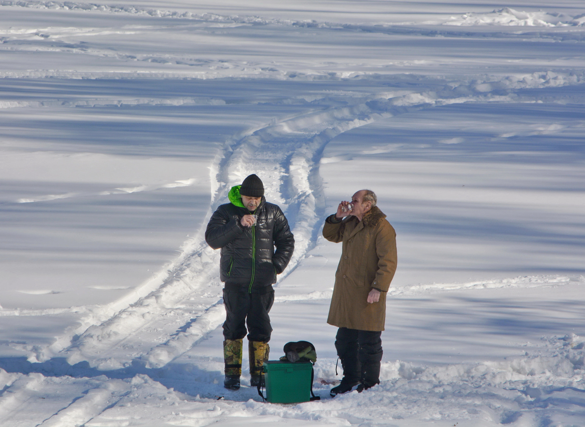 Nikon D5200 sample photo. Men on a winter fishing photography