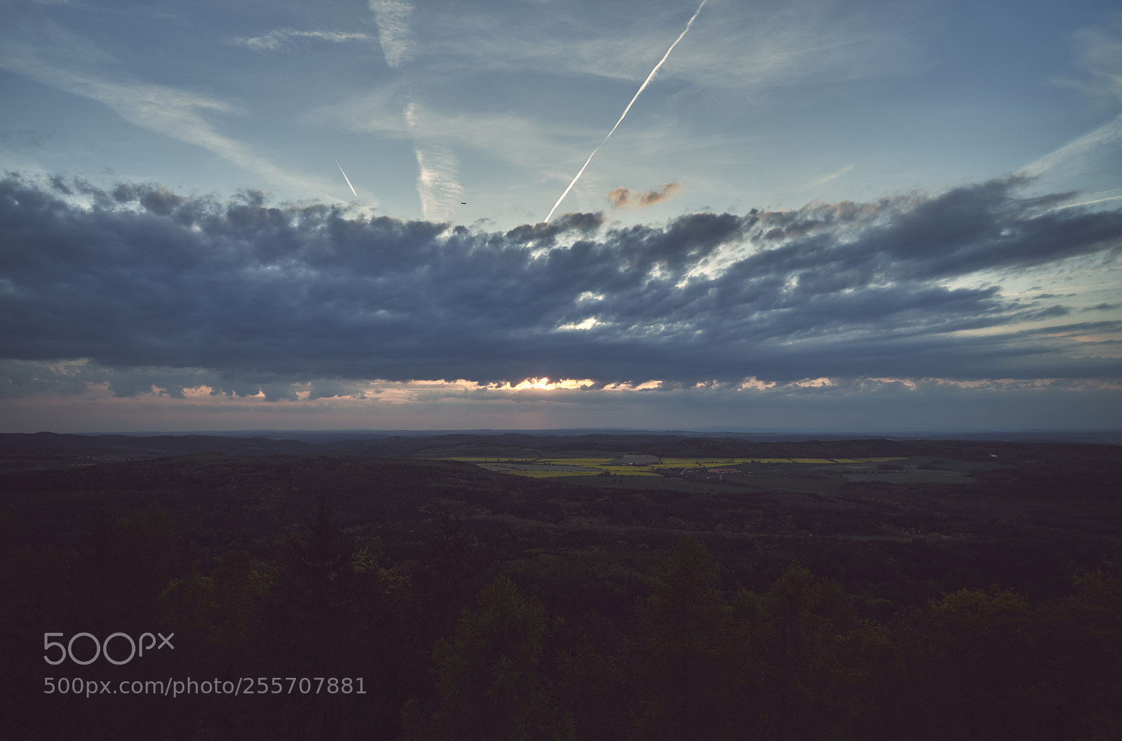 Sony a7 III sample photo. Sunset, planes and chemtrails photography