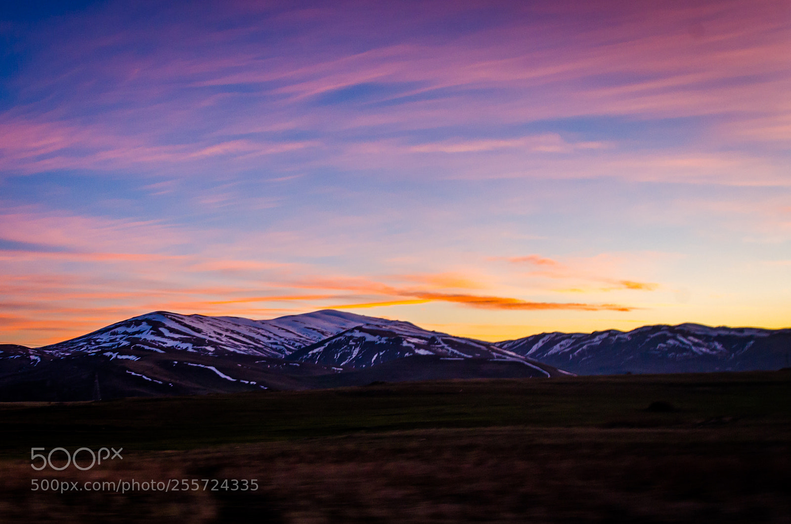 Nikon D7000 sample photo. Snow-covered mountains, red sky... photography