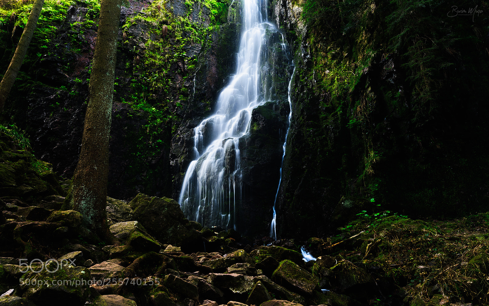 Nikon Df sample photo. Burgbach waterfall photography