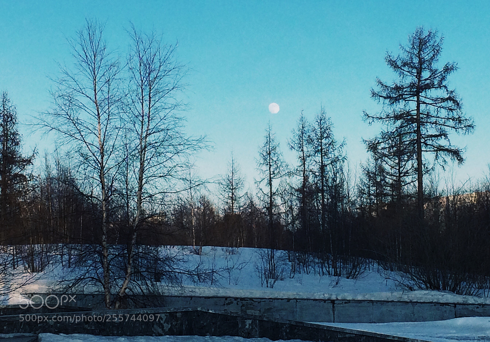 Apple iPhone 5s sample photo. Evening moon photography