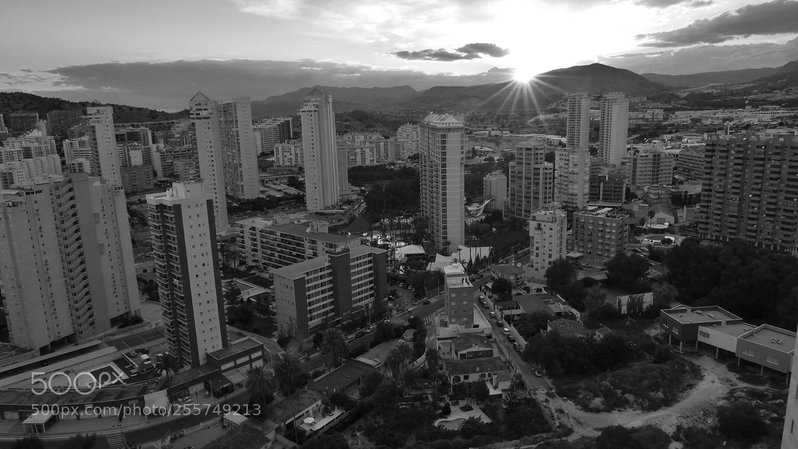 Panasonic Lumix DMC-LX100 sample photo. Benidorm sunset skyline photography