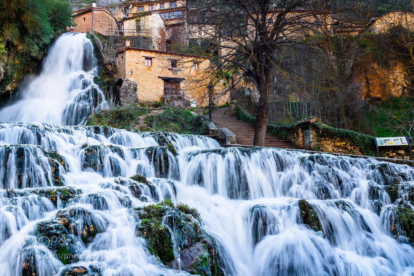 Olympus OM-D E-M1 sample photo. Orbaneja del castillo waterfall photography