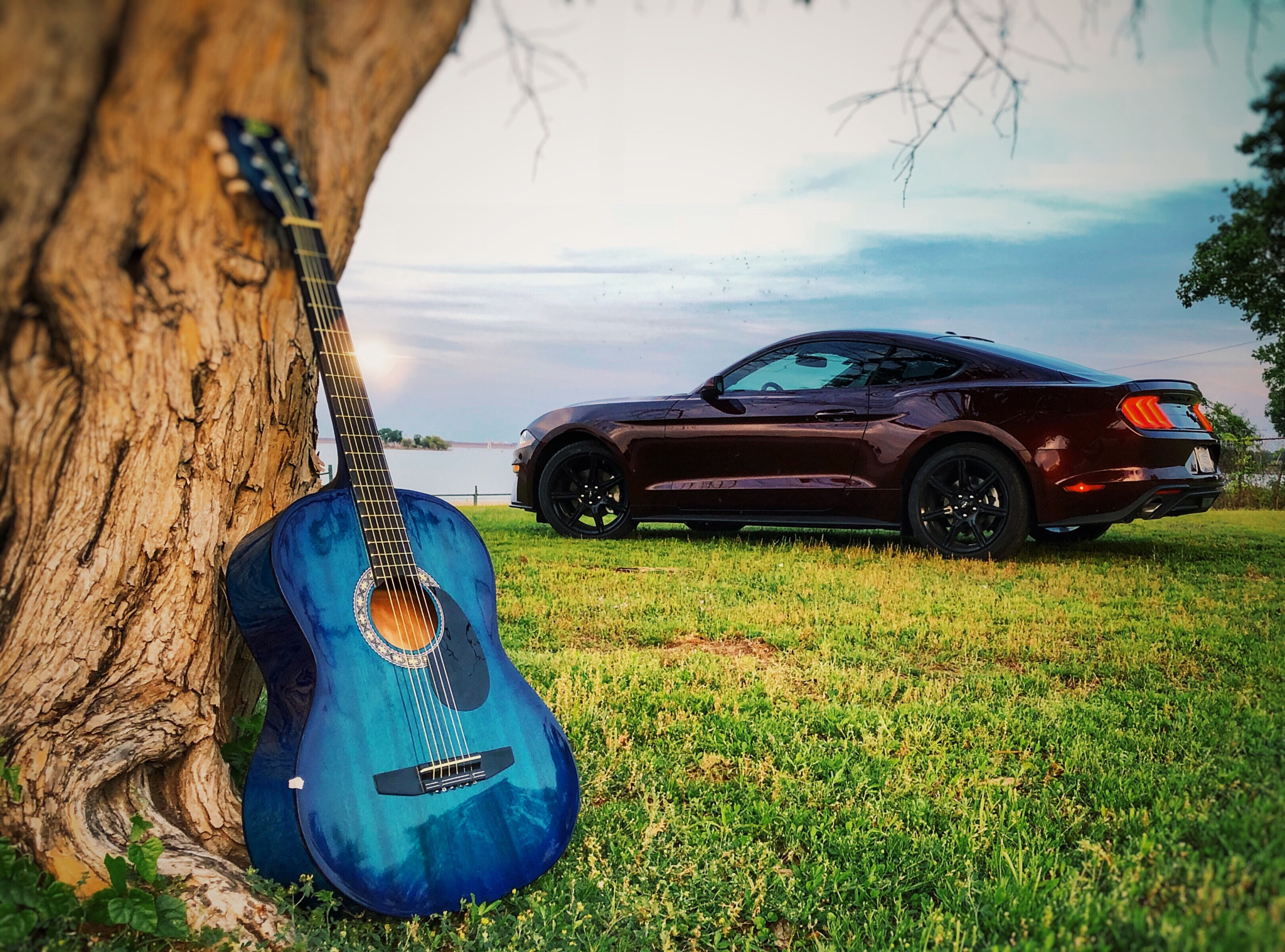 Apple iPhone sample photo. Me car and guitar  photography