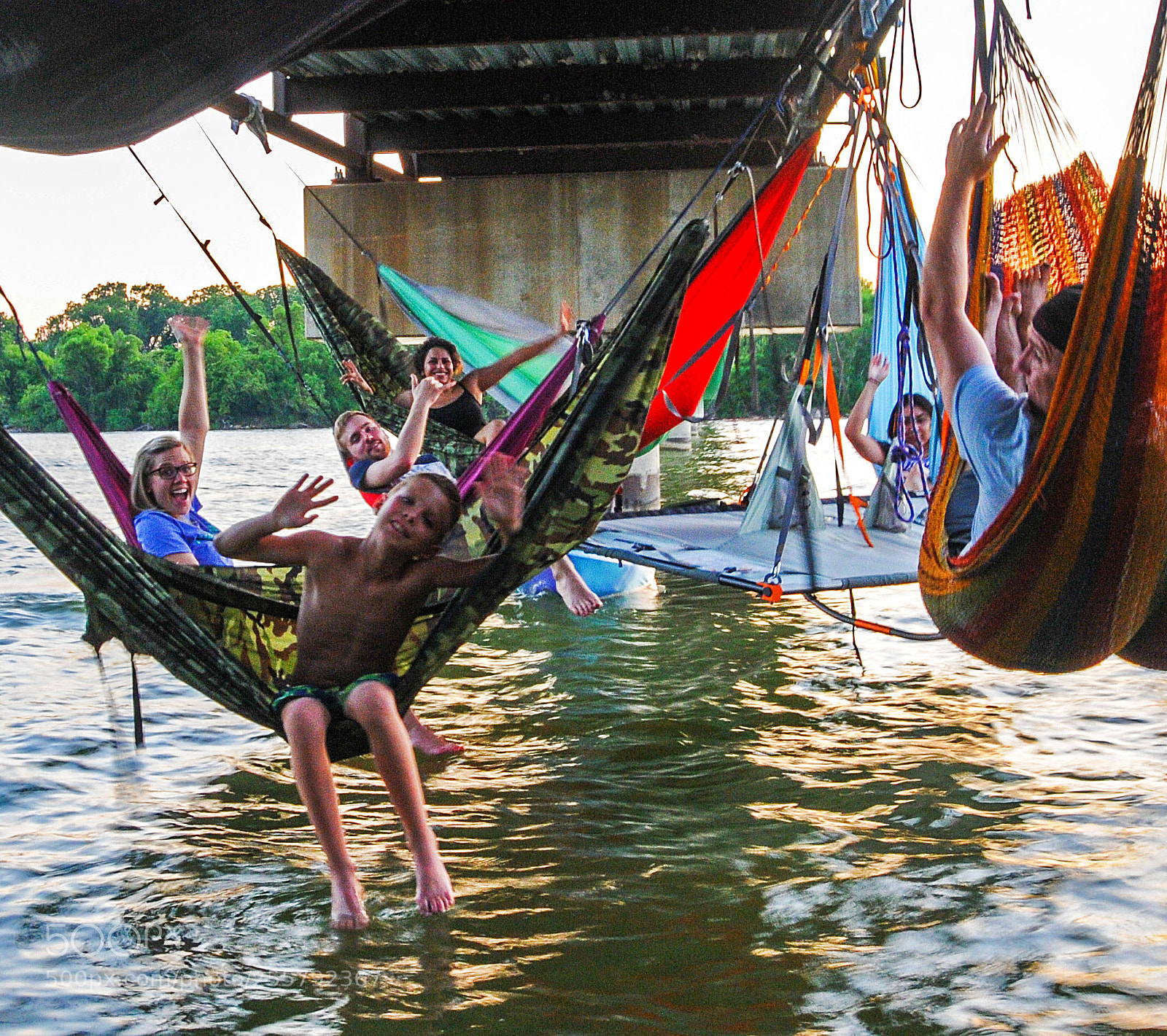 Nikon D300S sample photo. Hammocks under bridge waving photography