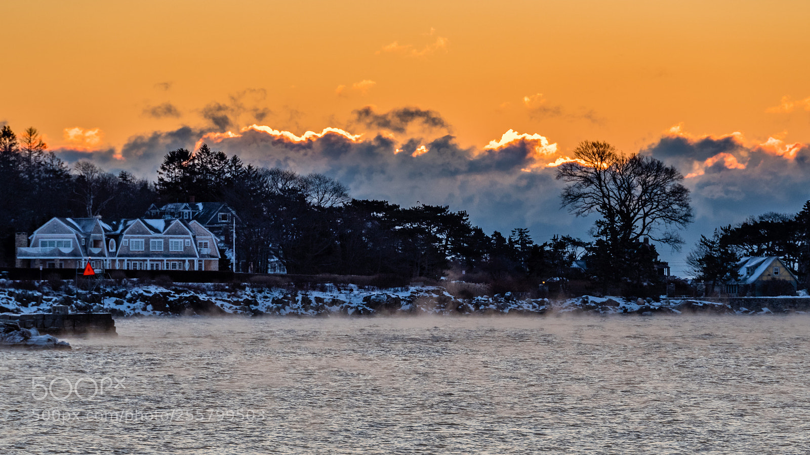 Pentax K-1 sample photo. Orange seasmoke sunrise photography