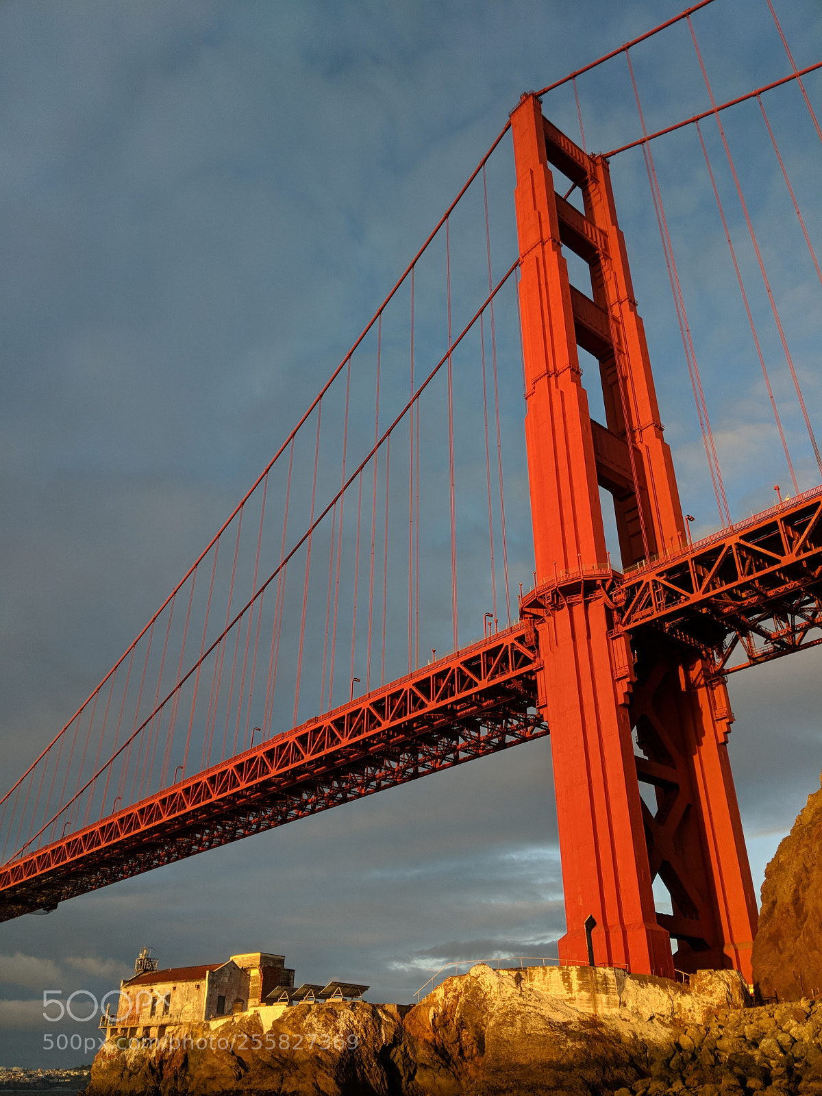 Google Pixel 2 sample photo. Sunrise on golden gate photography