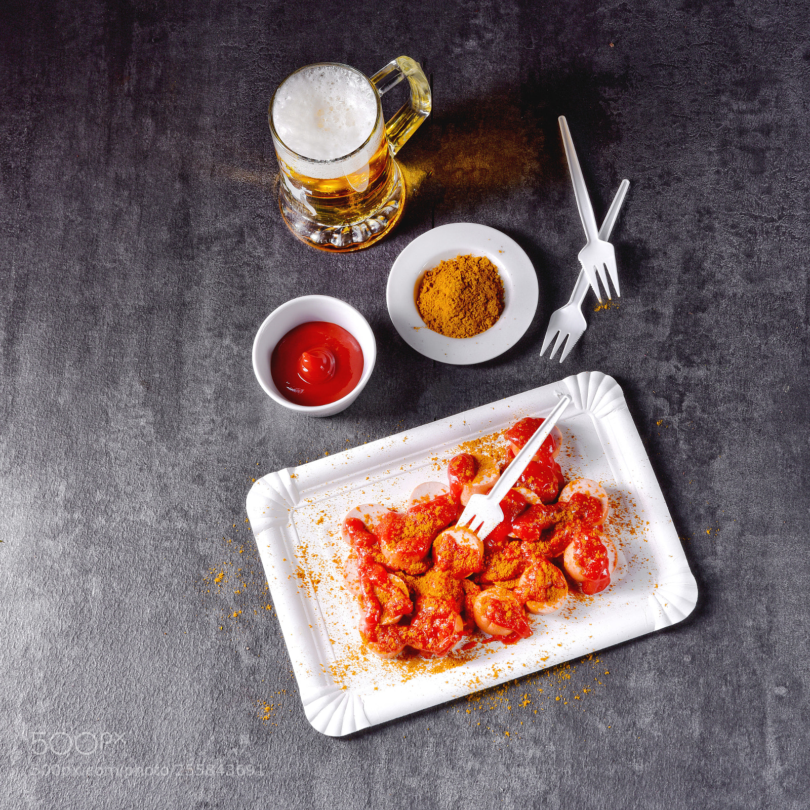 Nikon D810 sample photo. Curry bockwurst with beer photography