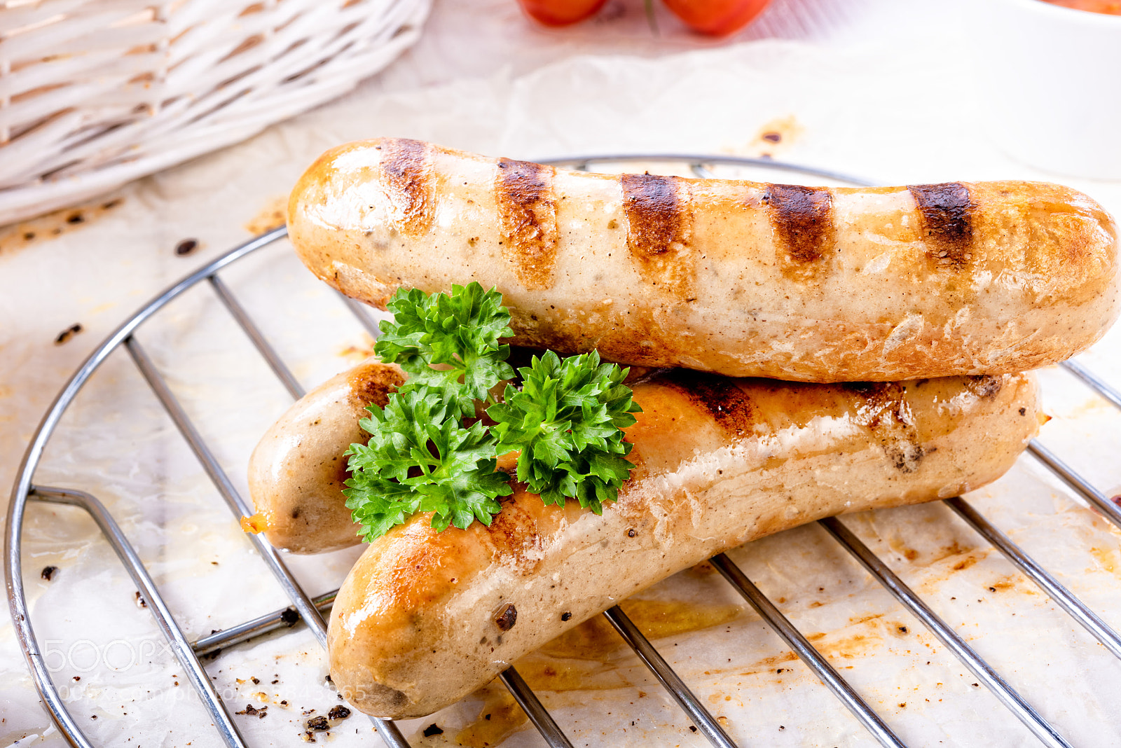 Nikon D810 sample photo. Delicious bratwurst with ketchup photography
