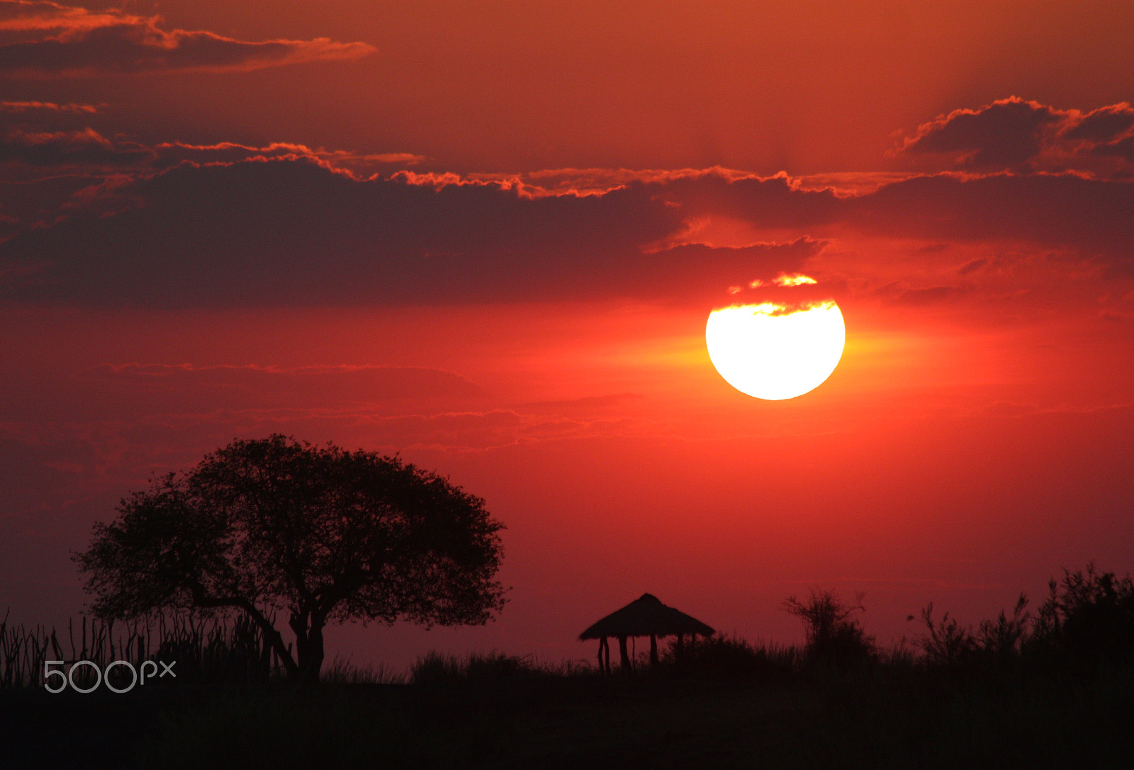 Canon EF 70-300mm F4-5.6 IS USM sample photo. African sunset photography
