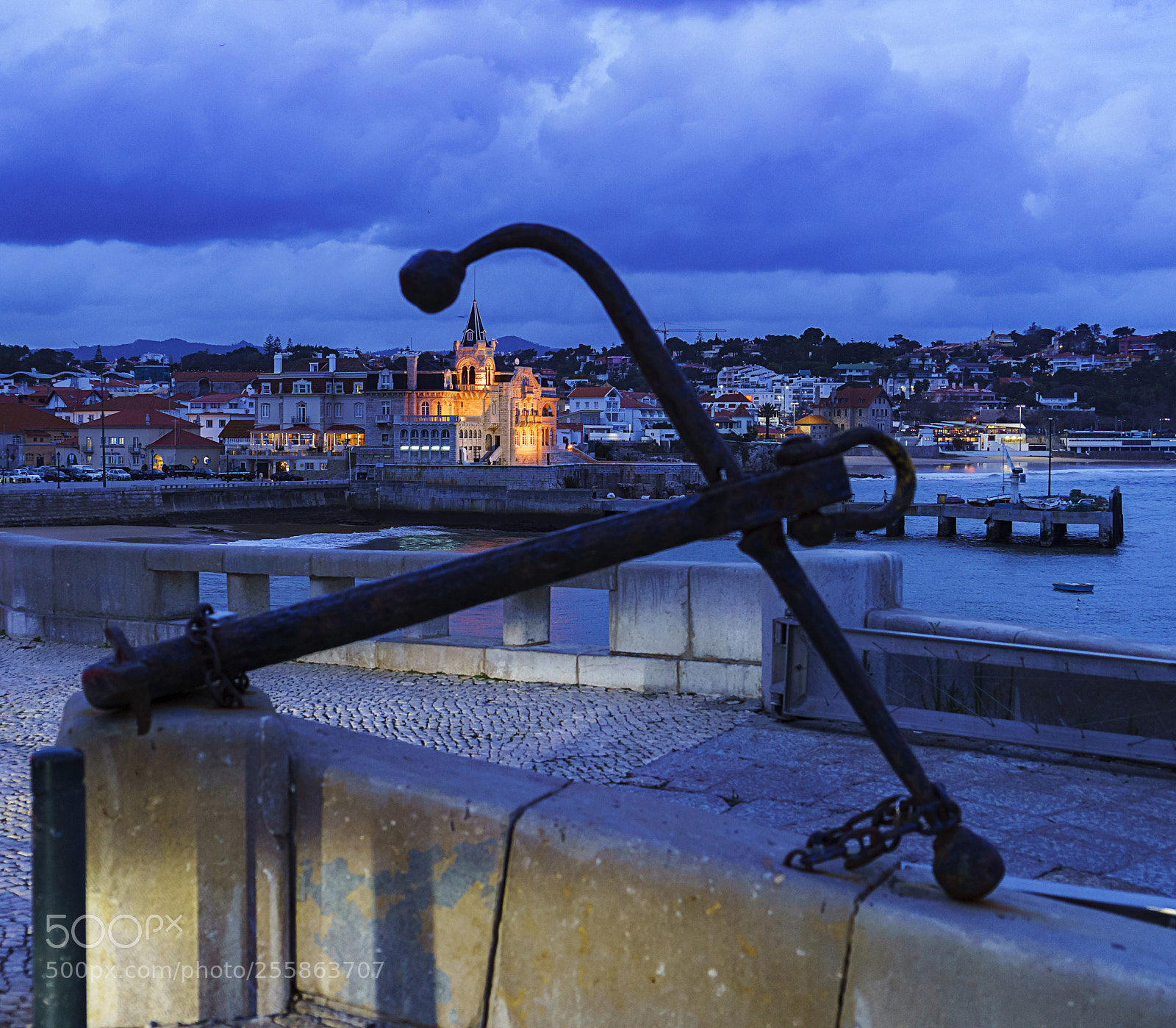Sony a7R II sample photo. Cascais blue hour photography