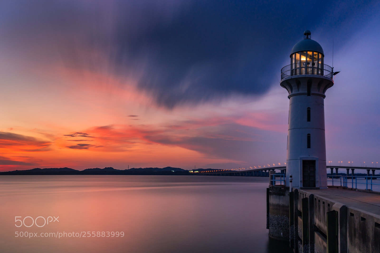 Sony a7 sample photo. Sunset | johor straits lighthouse photography