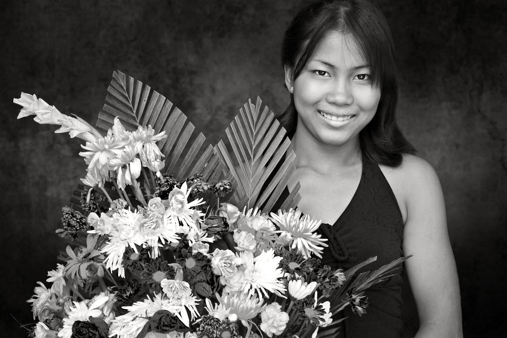 Nikon E5700 sample photo. Flower girl / cambodia photography