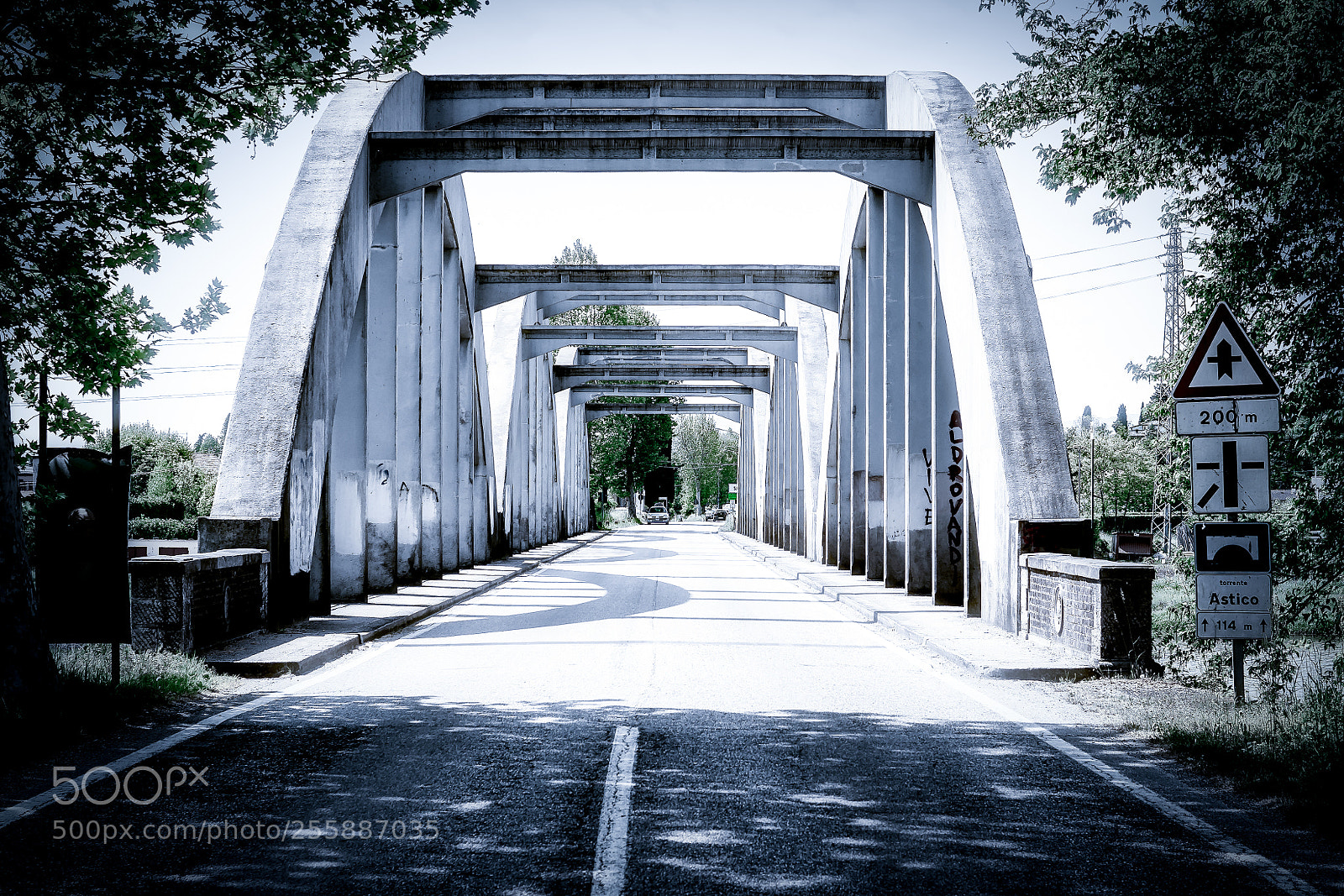 Sony a6300 sample photo. Dolomite mountain bridge green photography