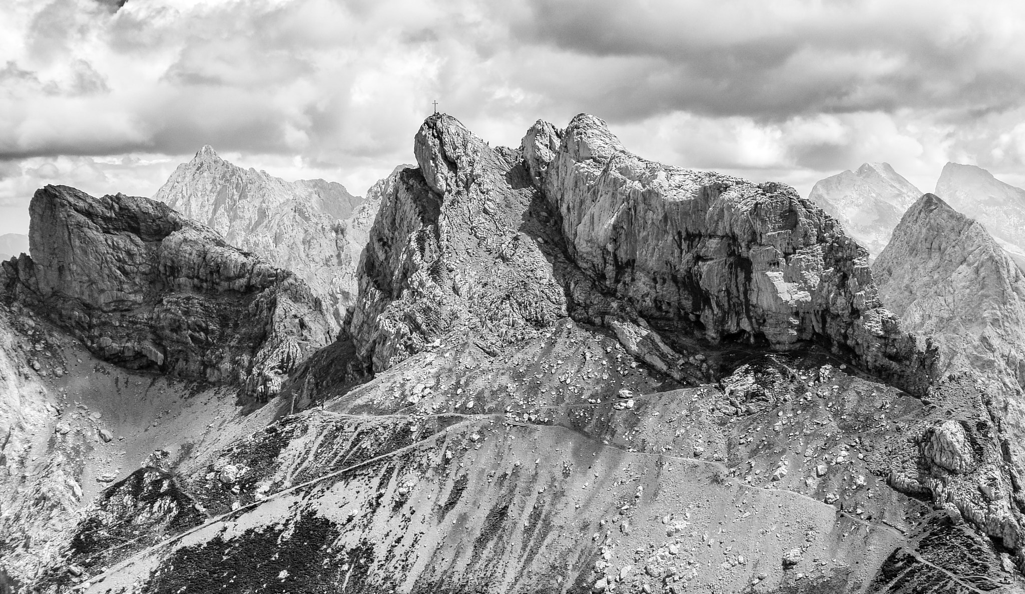 Nikon 1 V2 sample photo. Mountain peaks in karwendel photography