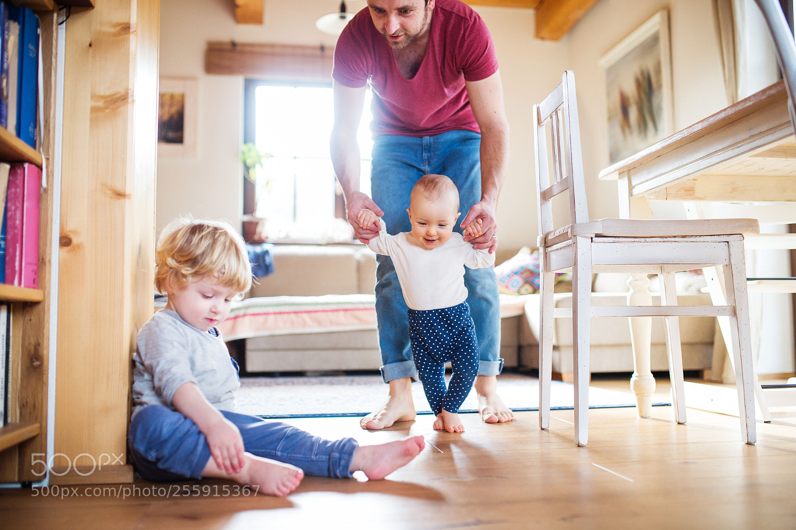 Nikon D4S sample photo. Father with two toddlers photography