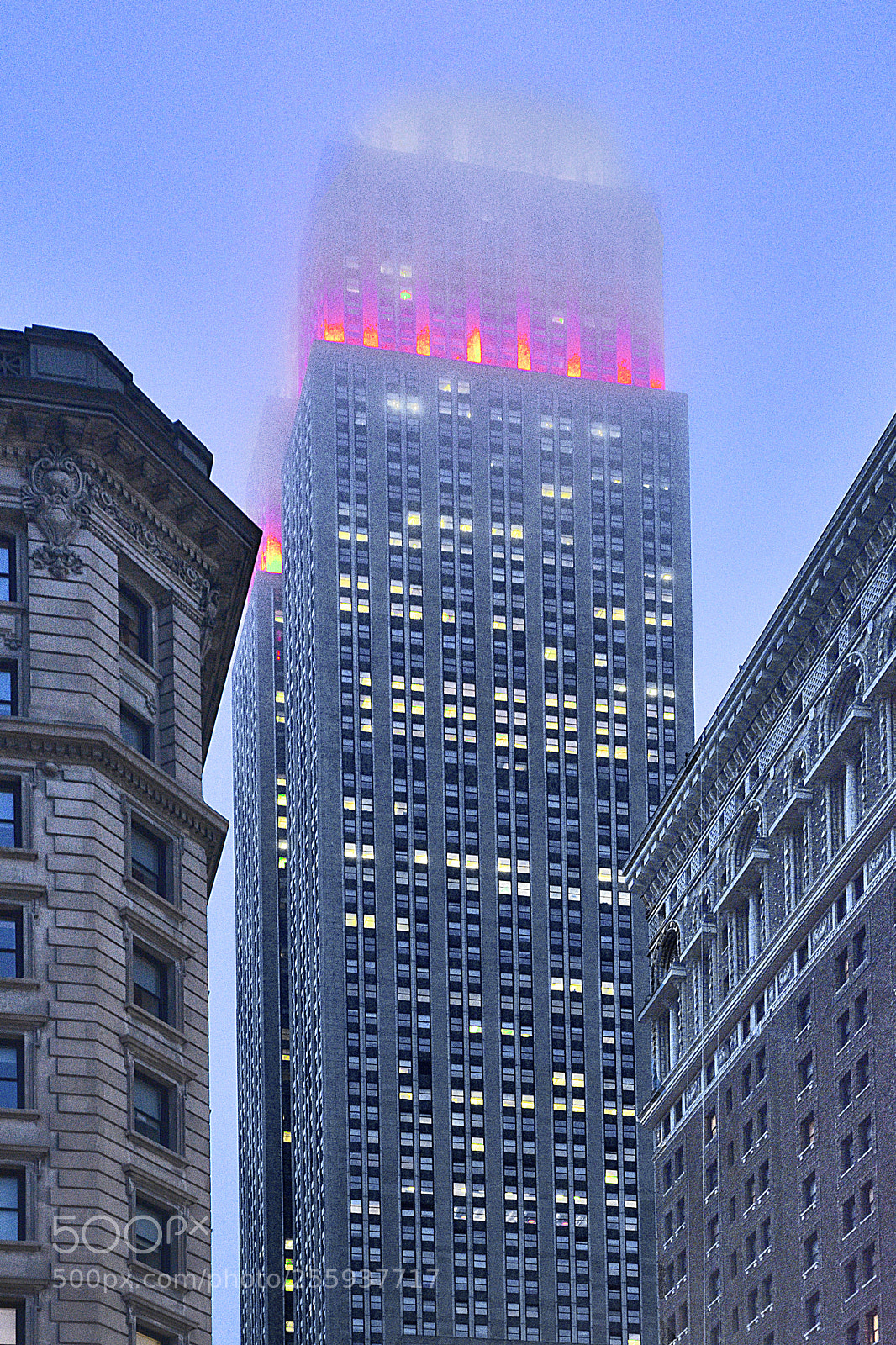 Nikon D3400 sample photo. Empire state in fog photography